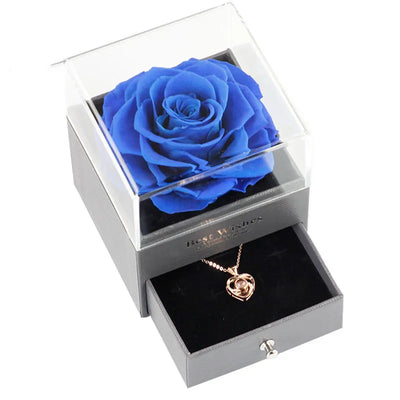 Preserved Rose Jewelry Box Necklace