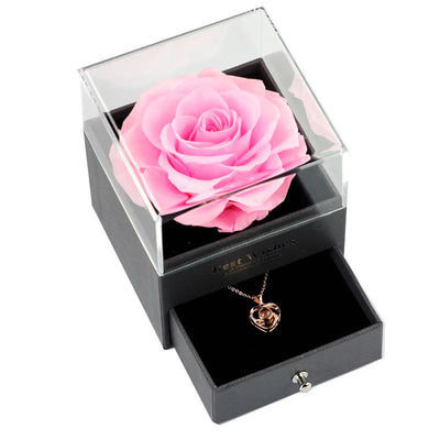 Preserved Rose Jewelry Box Necklace