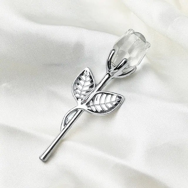 Artificial Flower Crystal Glass Rose